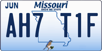 MO license plate AH7T1F