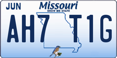 MO license plate AH7T1G