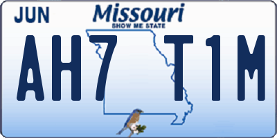 MO license plate AH7T1M