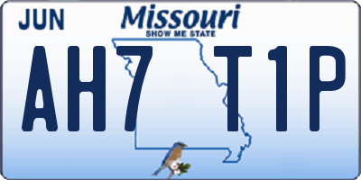 MO license plate AH7T1P