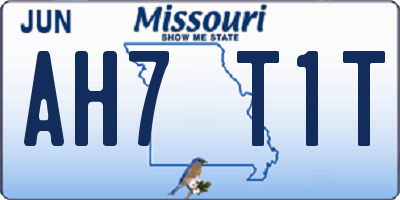MO license plate AH7T1T