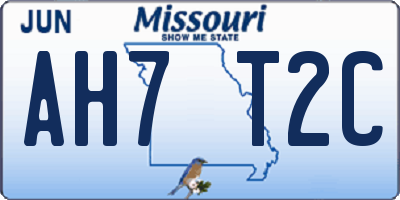 MO license plate AH7T2C