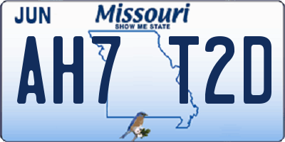 MO license plate AH7T2D