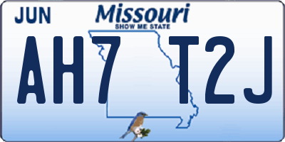 MO license plate AH7T2J