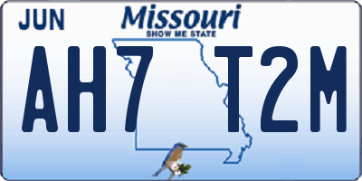 MO license plate AH7T2M
