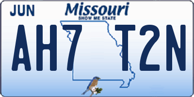 MO license plate AH7T2N