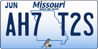MO license plate AH7T2S