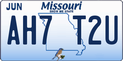 MO license plate AH7T2U