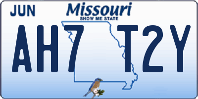 MO license plate AH7T2Y