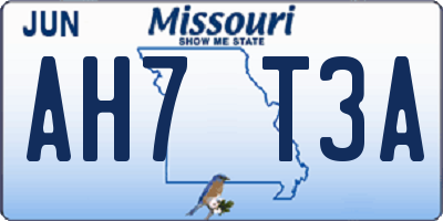 MO license plate AH7T3A