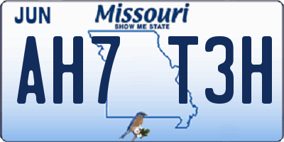 MO license plate AH7T3H