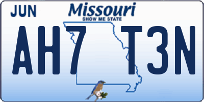 MO license plate AH7T3N