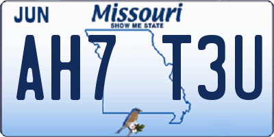 MO license plate AH7T3U