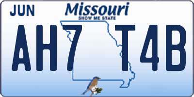 MO license plate AH7T4B