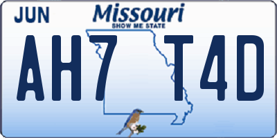 MO license plate AH7T4D