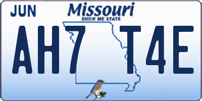 MO license plate AH7T4E