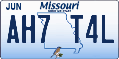 MO license plate AH7T4L