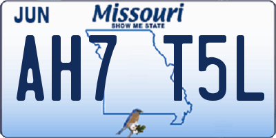 MO license plate AH7T5L