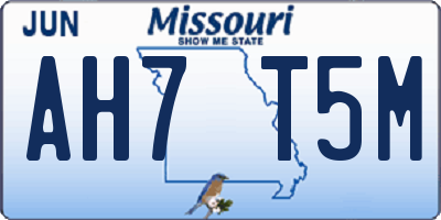 MO license plate AH7T5M