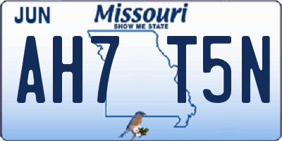 MO license plate AH7T5N