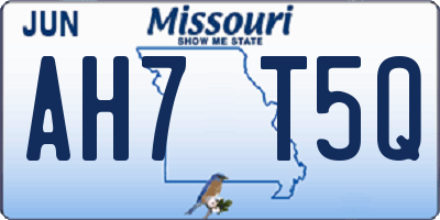 MO license plate AH7T5Q