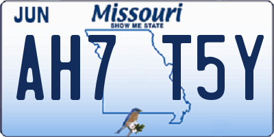 MO license plate AH7T5Y