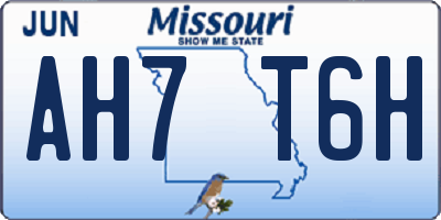 MO license plate AH7T6H