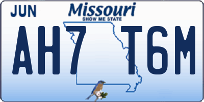 MO license plate AH7T6M