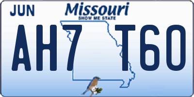 MO license plate AH7T6O