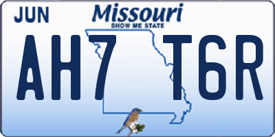 MO license plate AH7T6R