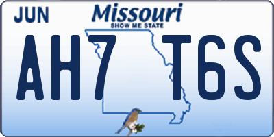 MO license plate AH7T6S