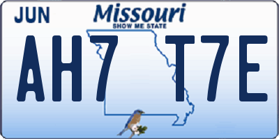 MO license plate AH7T7E
