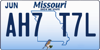 MO license plate AH7T7L