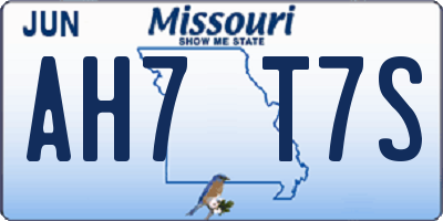 MO license plate AH7T7S