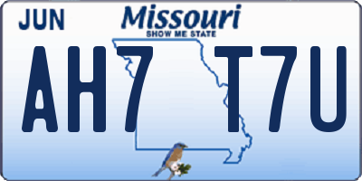 MO license plate AH7T7U
