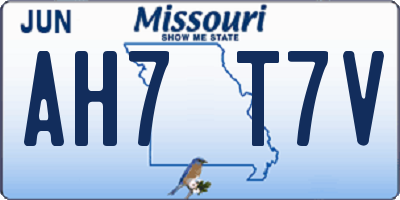 MO license plate AH7T7V