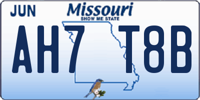MO license plate AH7T8B