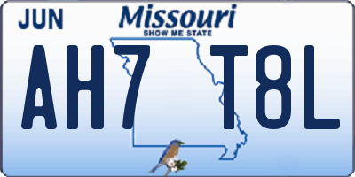 MO license plate AH7T8L