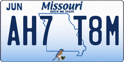 MO license plate AH7T8M