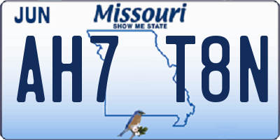 MO license plate AH7T8N
