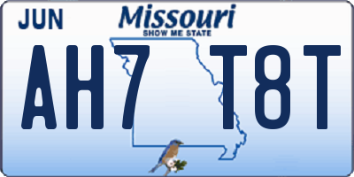 MO license plate AH7T8T