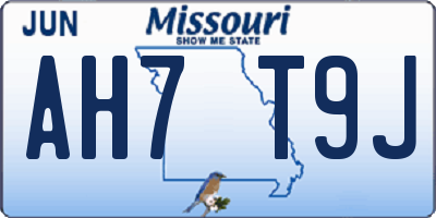 MO license plate AH7T9J