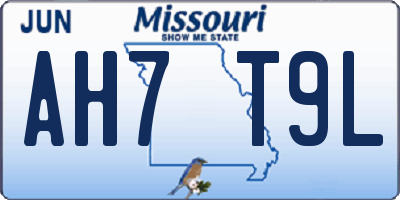 MO license plate AH7T9L
