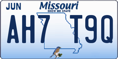 MO license plate AH7T9Q