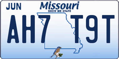MO license plate AH7T9T