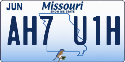 MO license plate AH7U1H