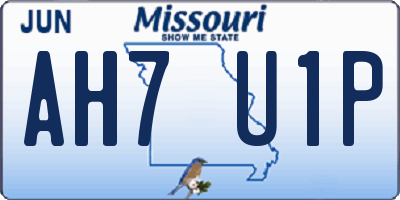 MO license plate AH7U1P