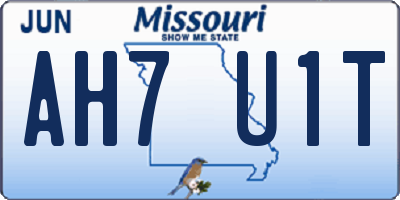 MO license plate AH7U1T