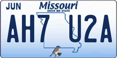 MO license plate AH7U2A