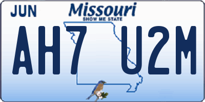 MO license plate AH7U2M